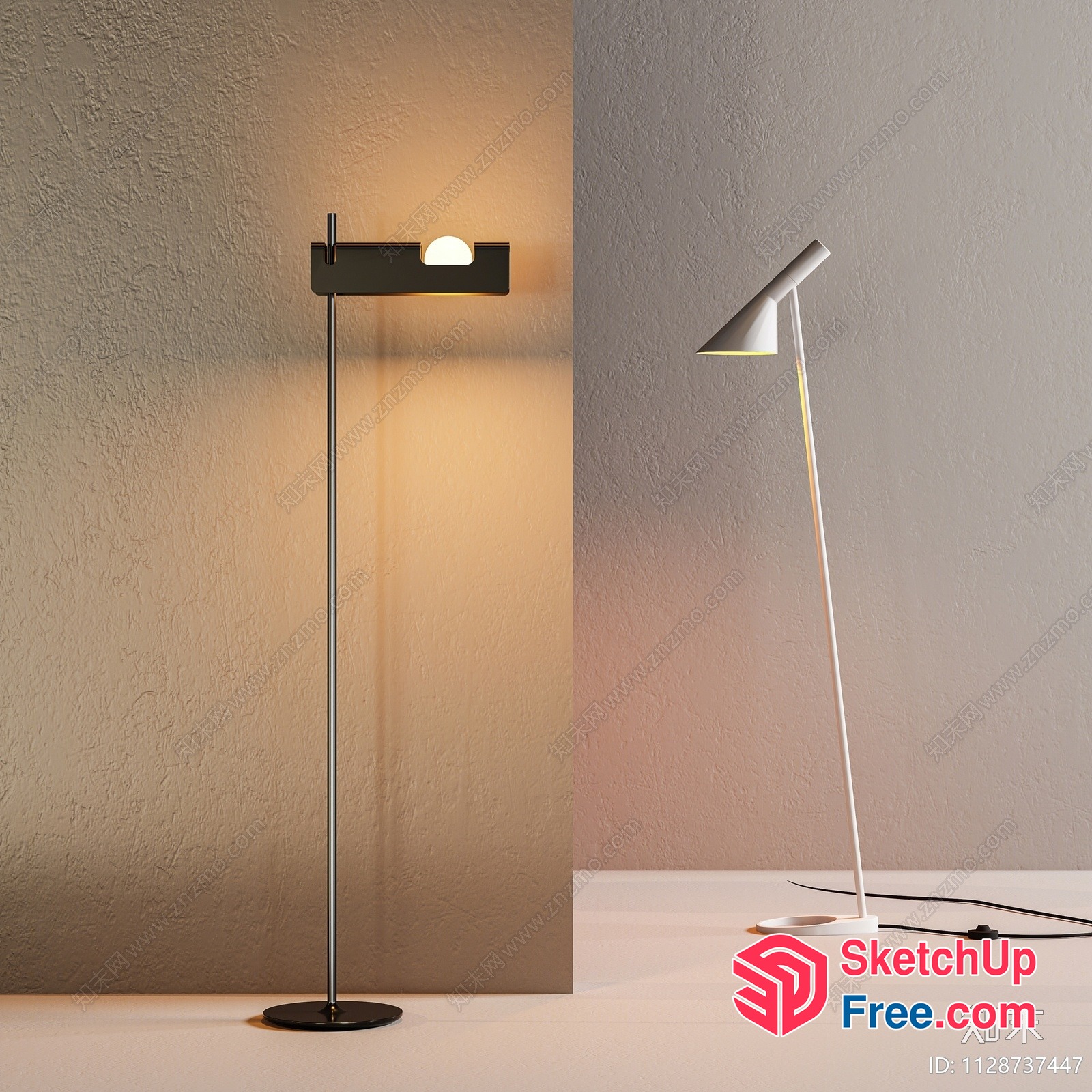 Modern Minimalist Floor Lamps 3D SketchUp File