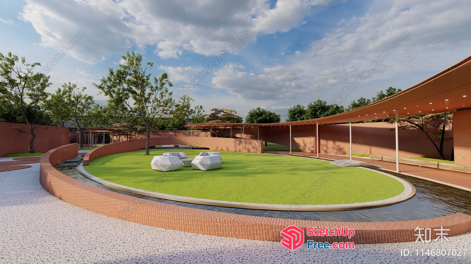 Serene Modern Outdoor Oasis 3D SketchUp File
