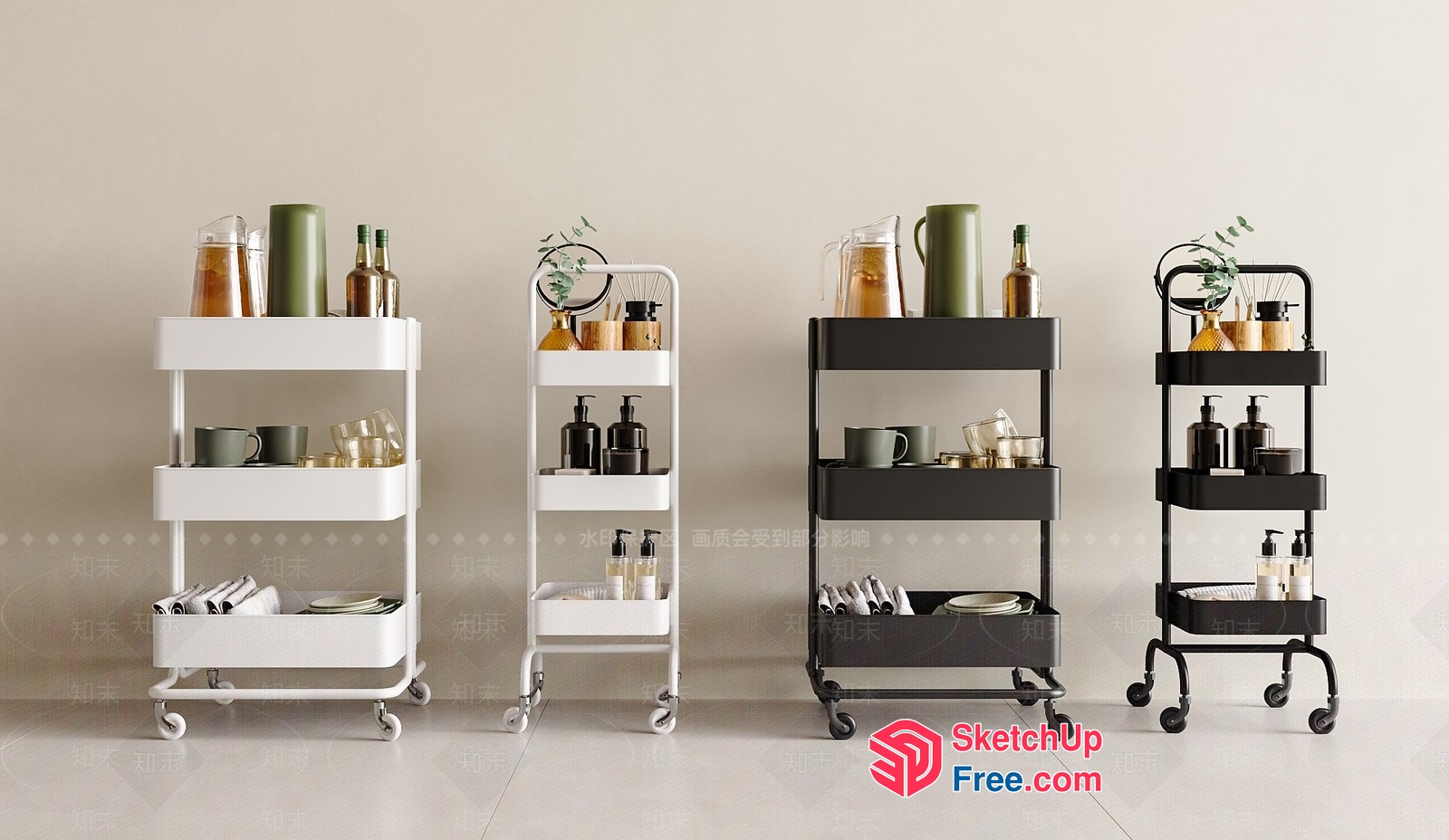 Modern Shelving Units For Storage And Display 3D SketchUp File