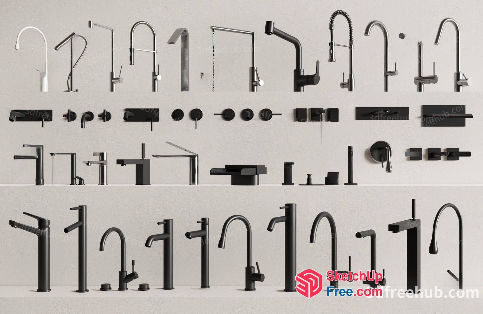 Modern Faucets And Fixtures 3D SketchUp File