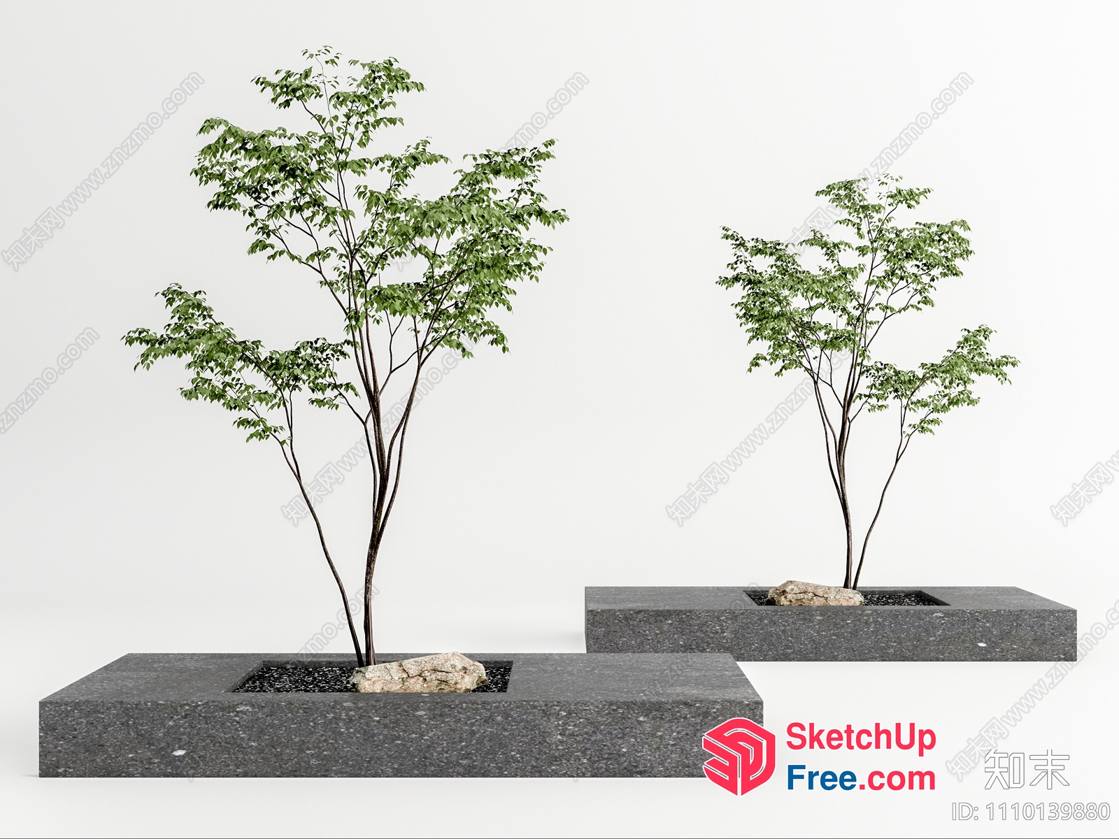 Japanese Style Planters With Minimalist Design 3D SketchUp File