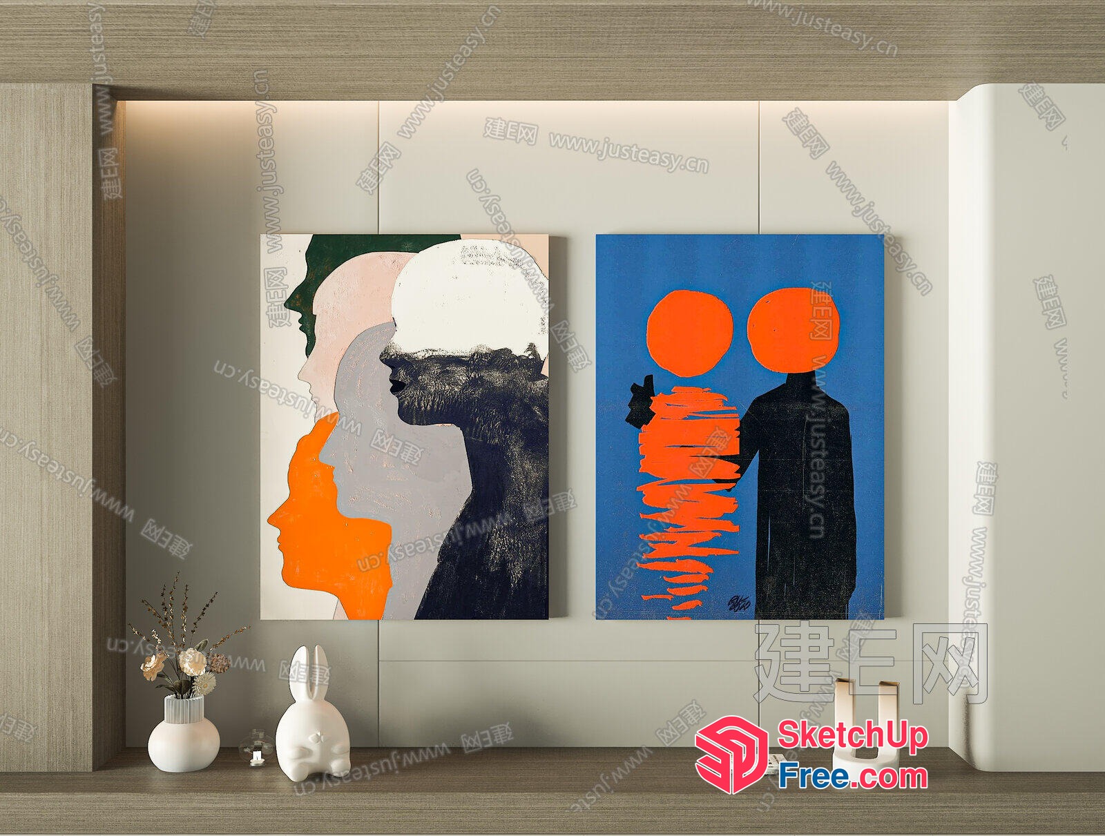 Abstract Artwork Gallery 3D SketchUp File