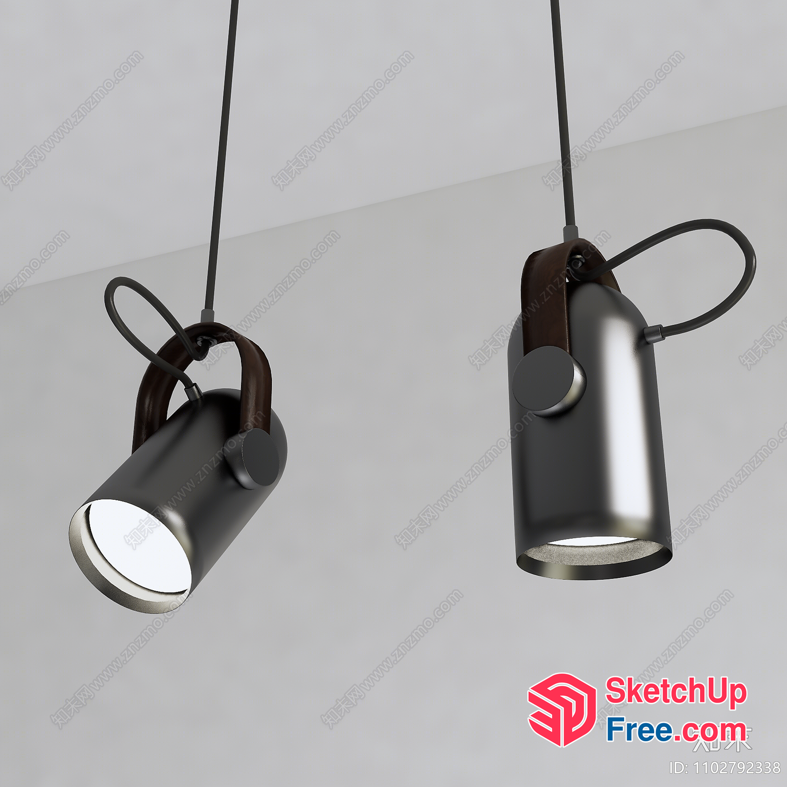 Modern Black And Silver Hanging Light Fixtures 3D SketchUp File