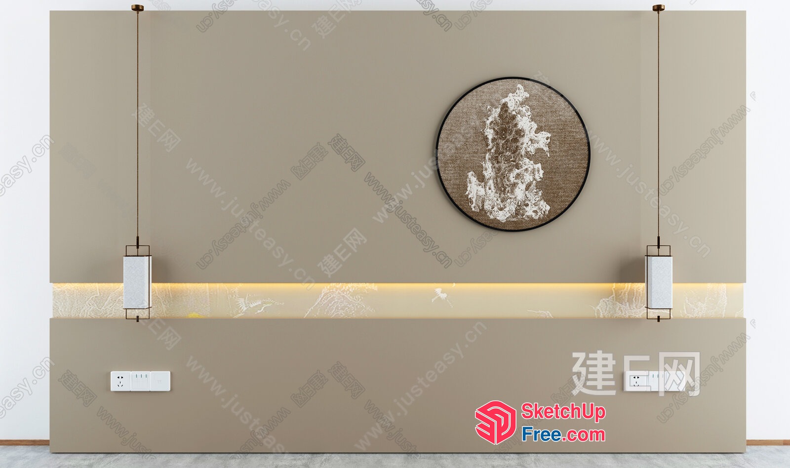 Minimalist Japanese Style Wall Decor 3D SketchUp File