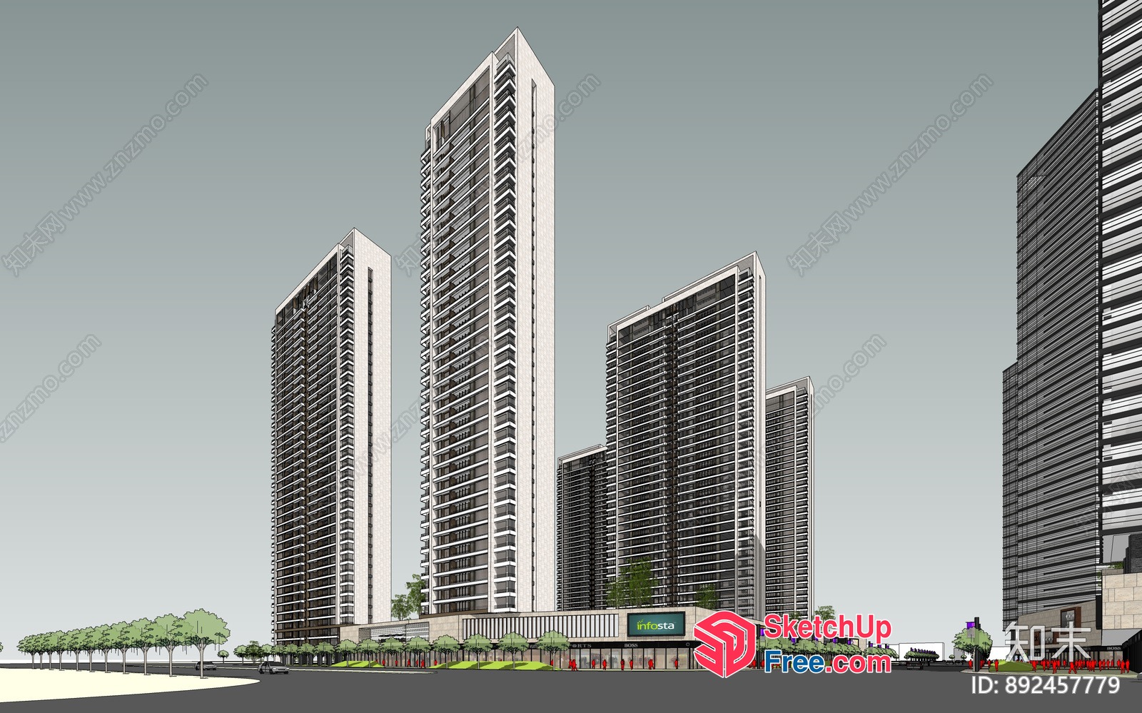 High-Rise Buildings With Modern Architecture 3D SketchUp File