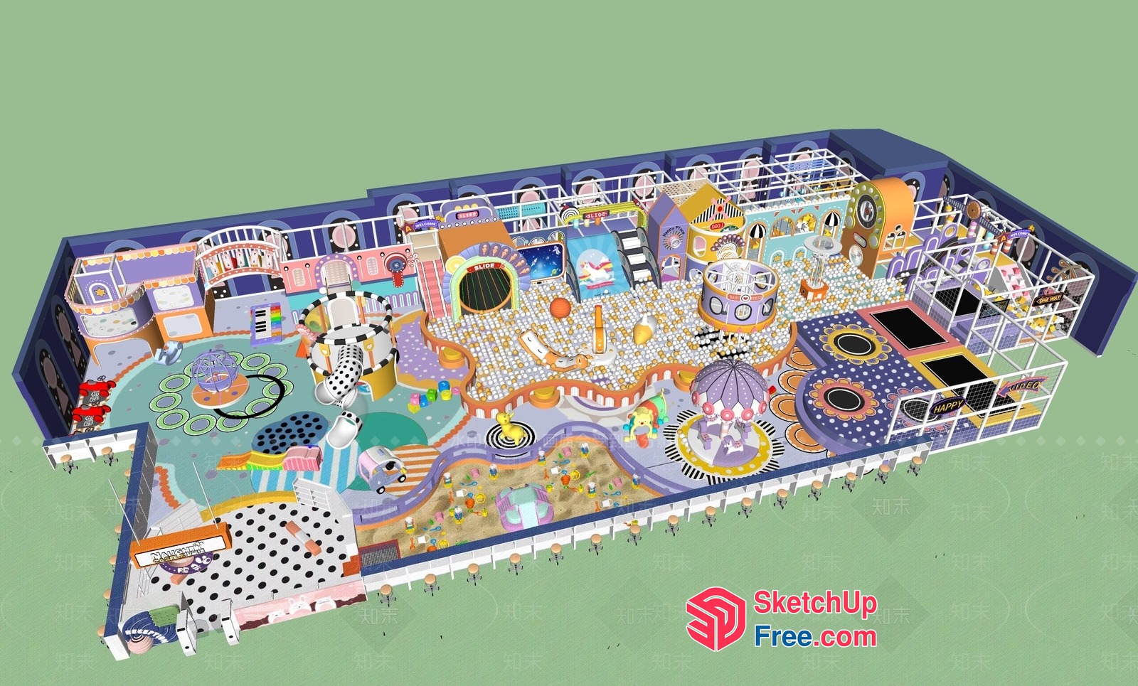 Futuristic Fantasy Playground 3D SketchUp File