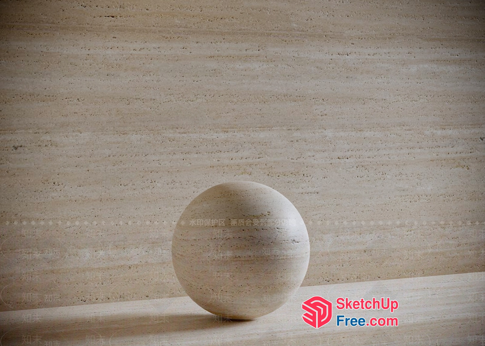 Minimalist Sphere Against Textured Wall 3D SketchUp File