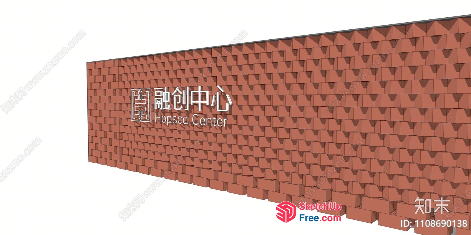 Brick Wall With Unique Design 3D SketchUp File
