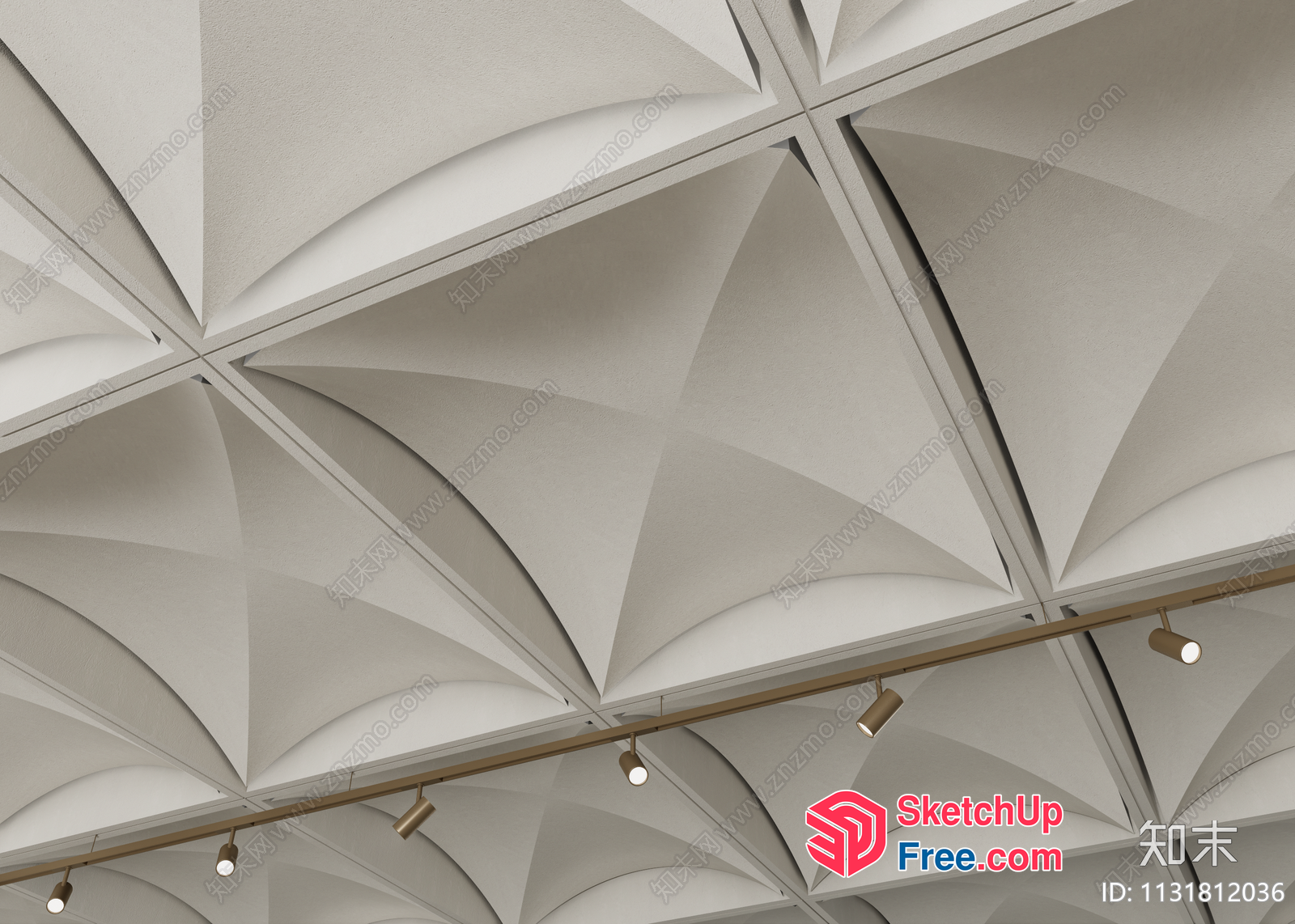 Modern Ceiling Design With White Panels 3D SketchUp File