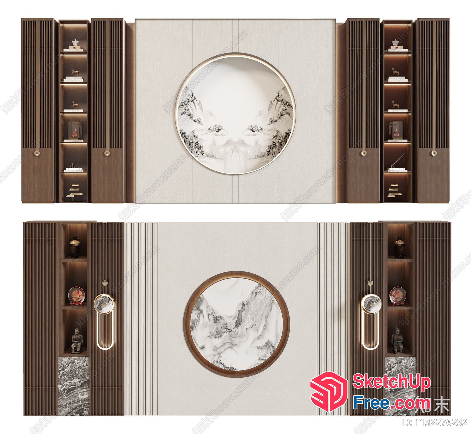 Asian-Inspired Interior Design With Ornate Details 3D SketchUp File