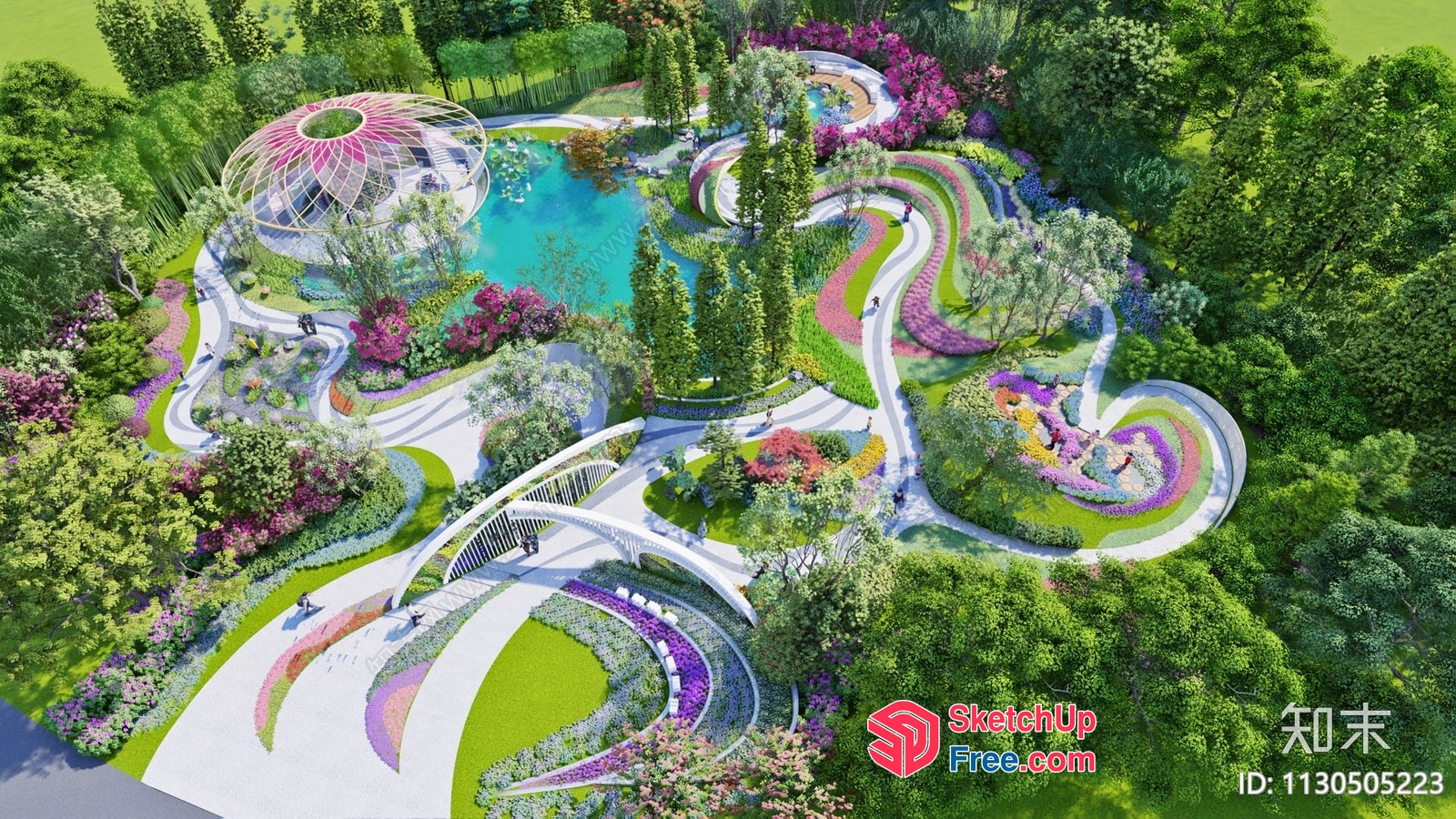 Serene Garden Oasis 3D SketchUp File