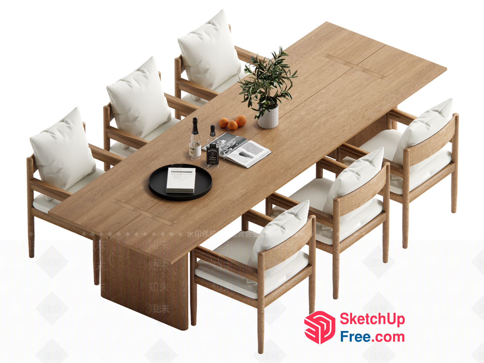 Minimalist Style Dining Table Set 3D SketchUp File