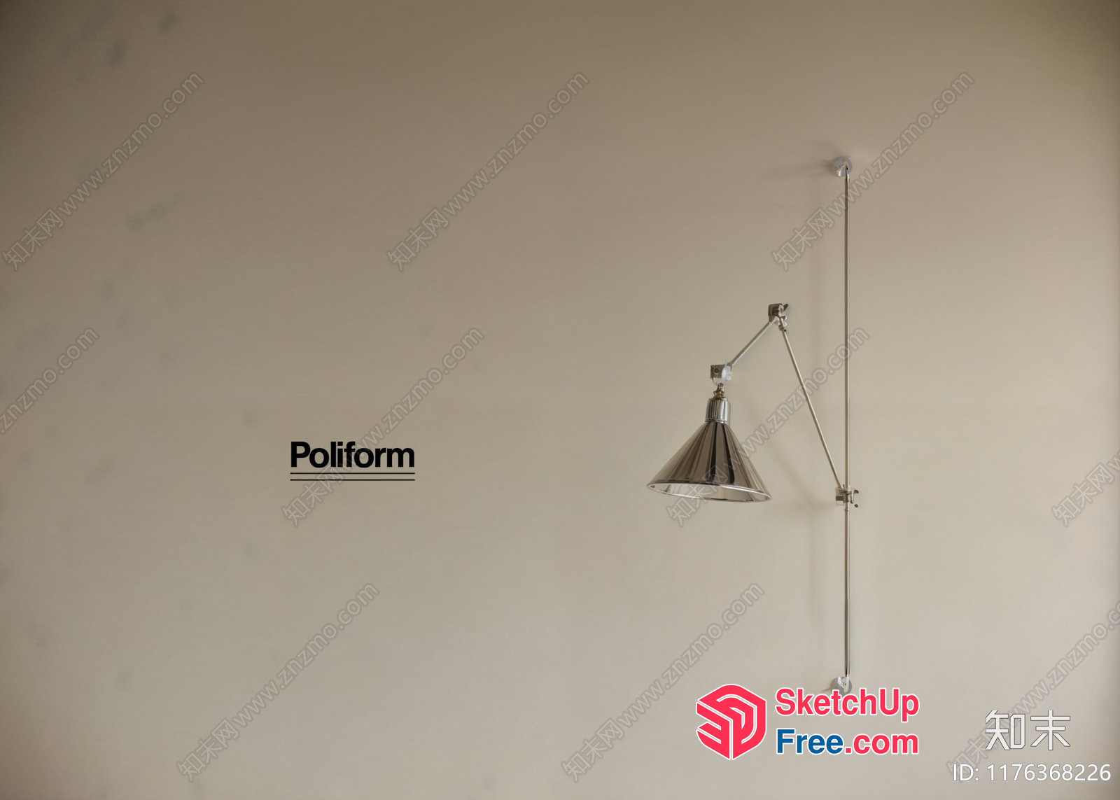 Minimalist Style Poliform Wall Lamp 3D SketchUp File