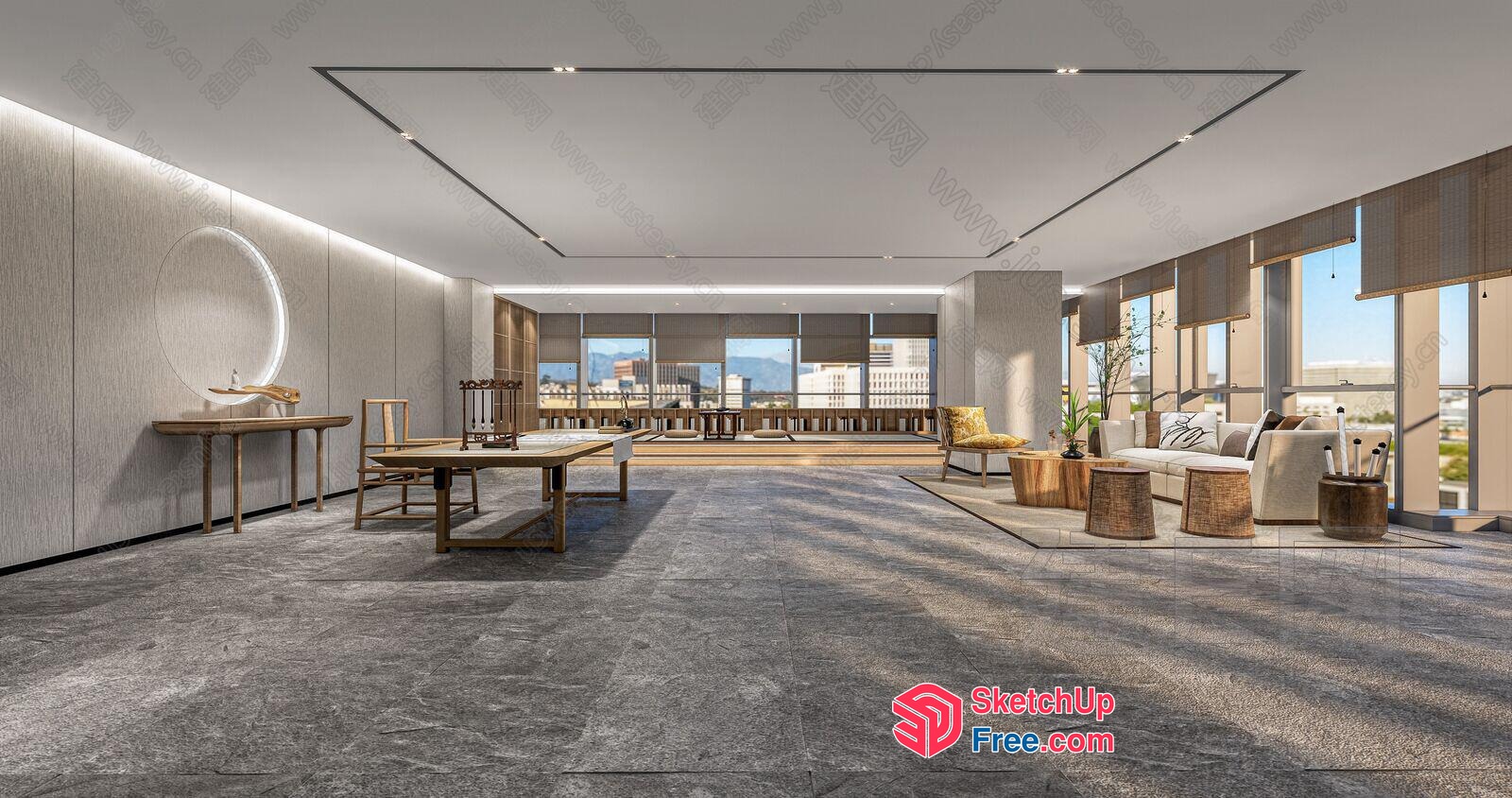 Modern Interior Design With Sleek Furniture And Natural Light 3D SketchUp File