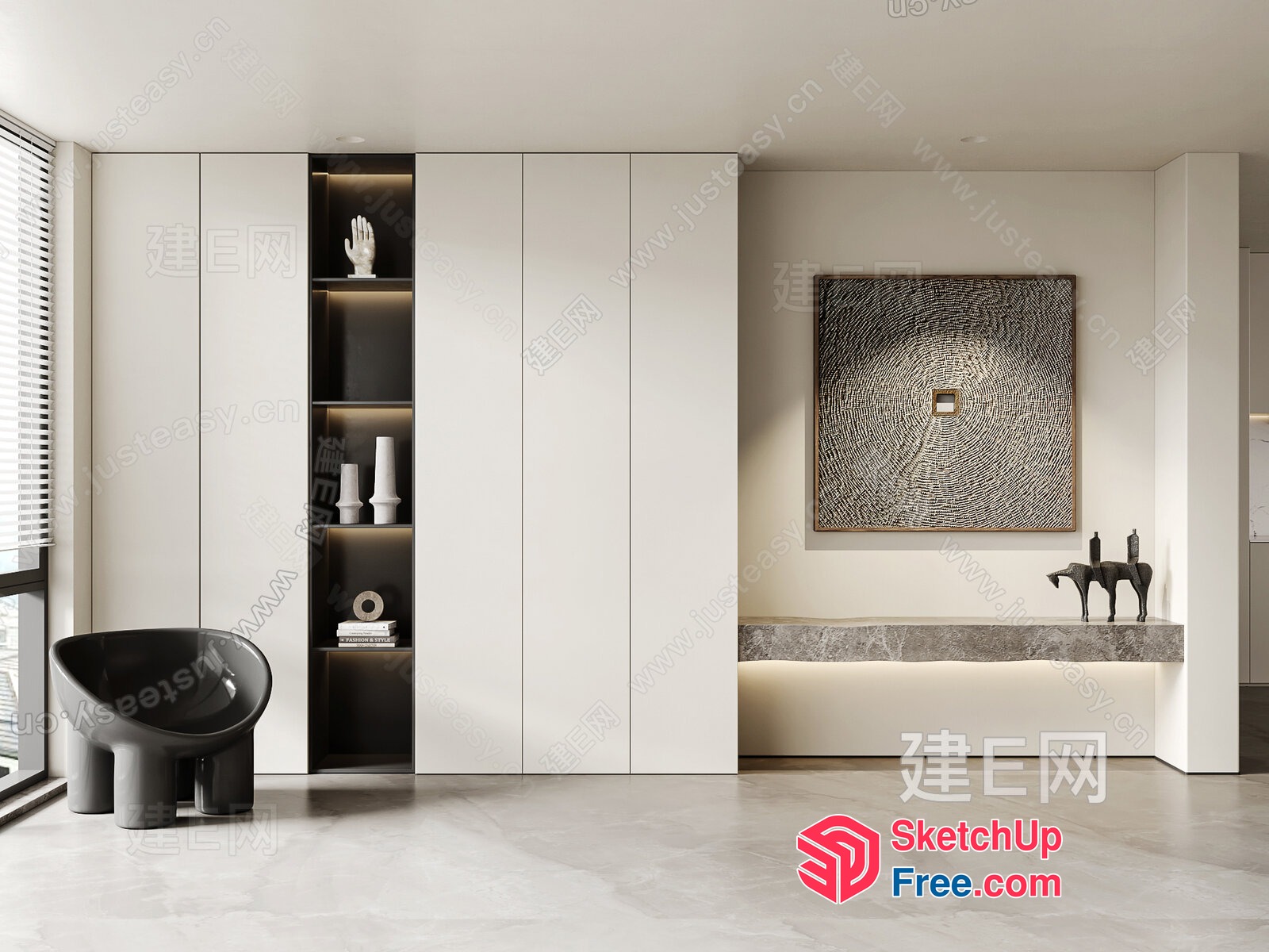 Minimalist Interior Design With Neutral Color Scheme 3D SketchUp File