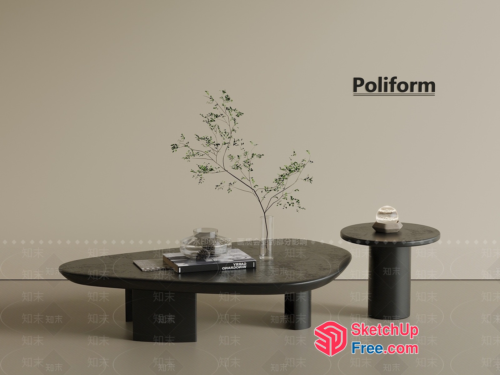Modern Minimalist Coffee Table Set 3D SketchUp File
