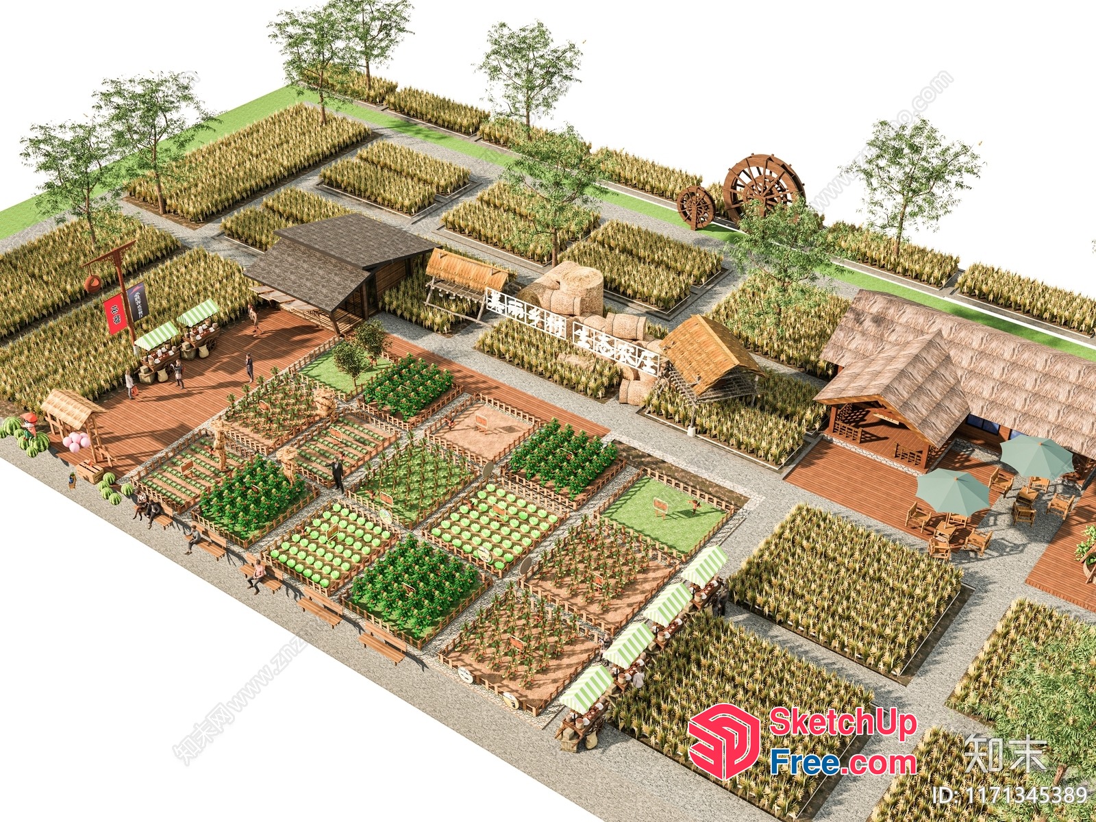 Aesthetic Farmhouse Garden 3D SketchUp File