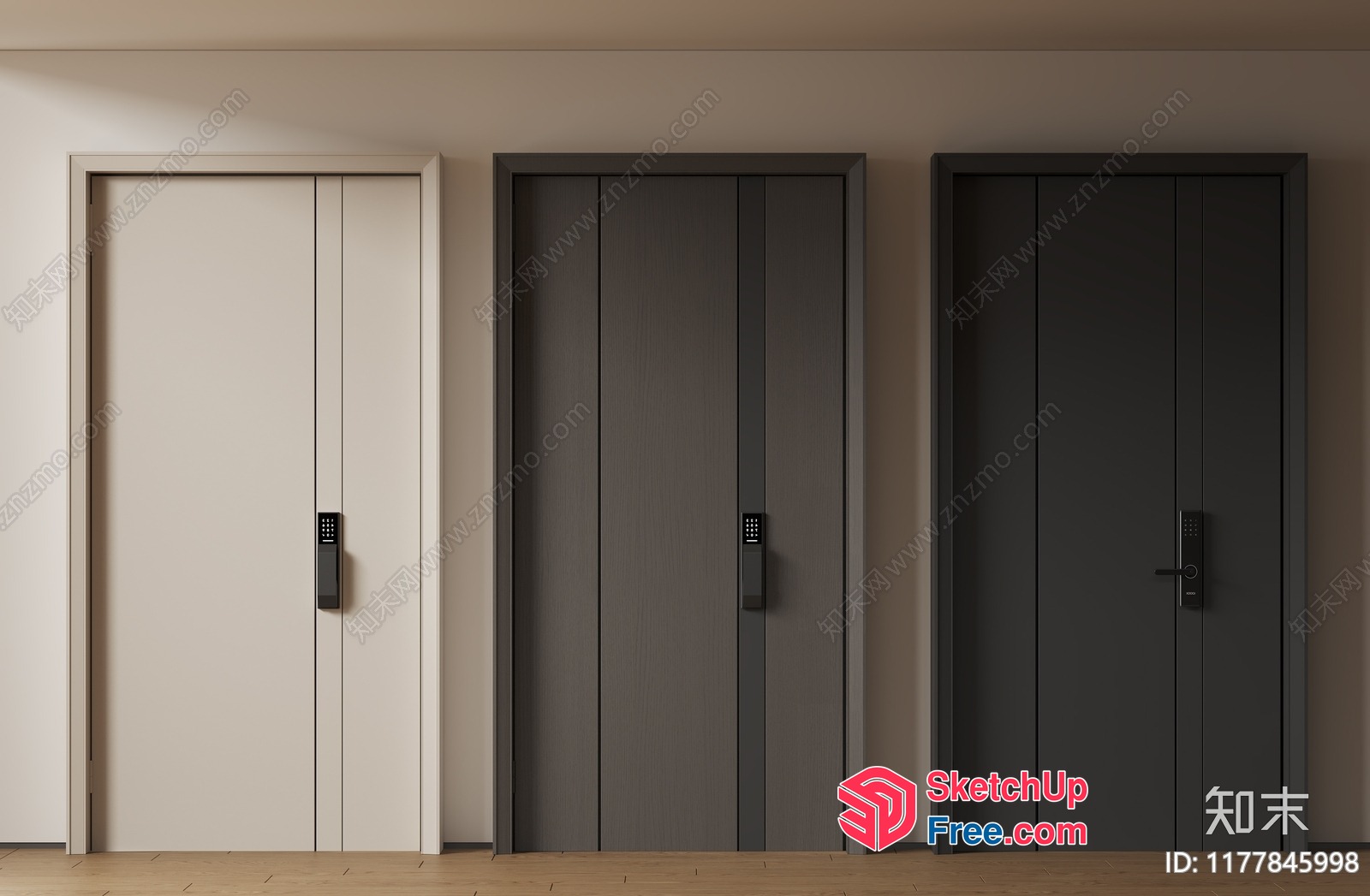 Elevator Doors In Neutral Color Scheme 3D SketchUp File
