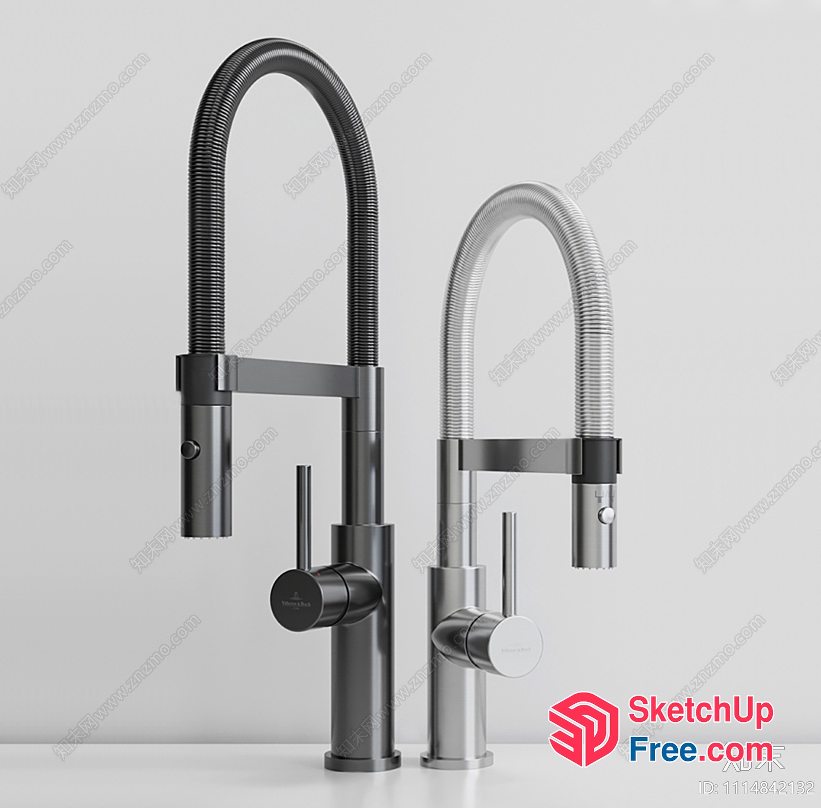 Two Faucets With Flexible Hose 3D SketchUp File
