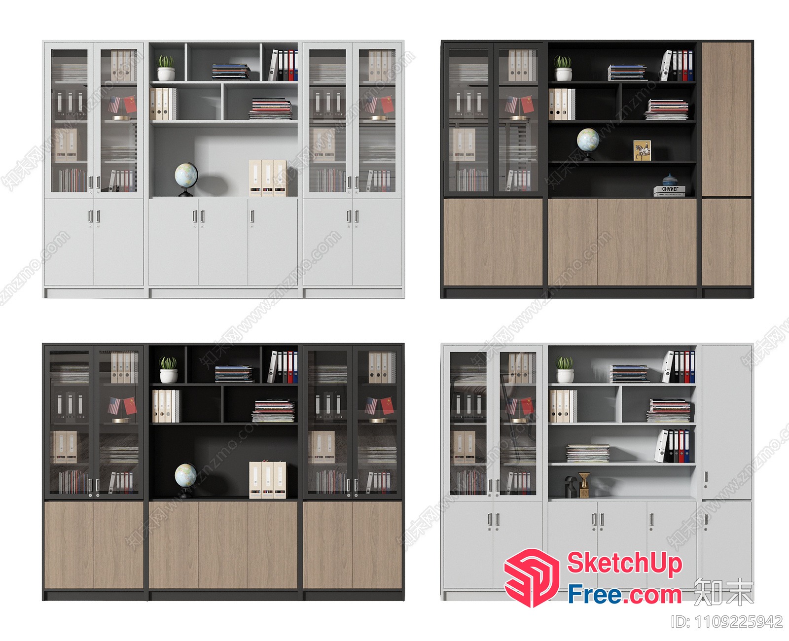 Modern Office Bookcase Collection 3D SketchUp File