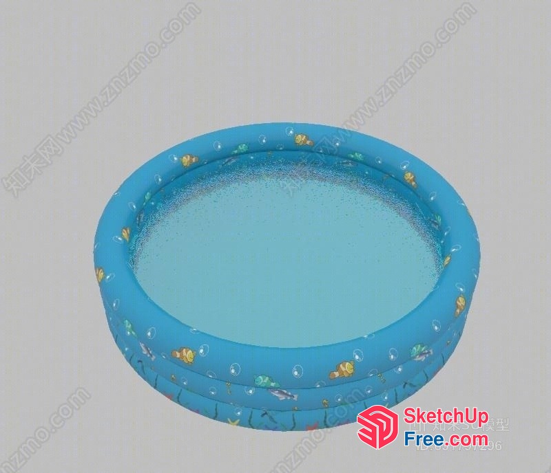Small Inflatable Pool With Fish And Bubble Design 3D SketchUp File