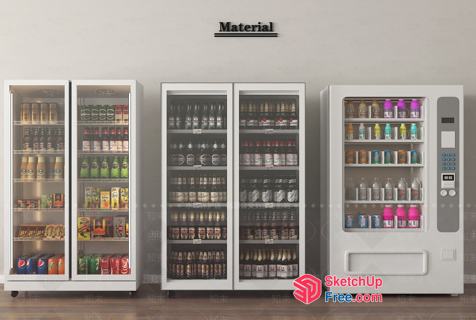 Beverage Fridge And Vending Machine 3D SketchUp File