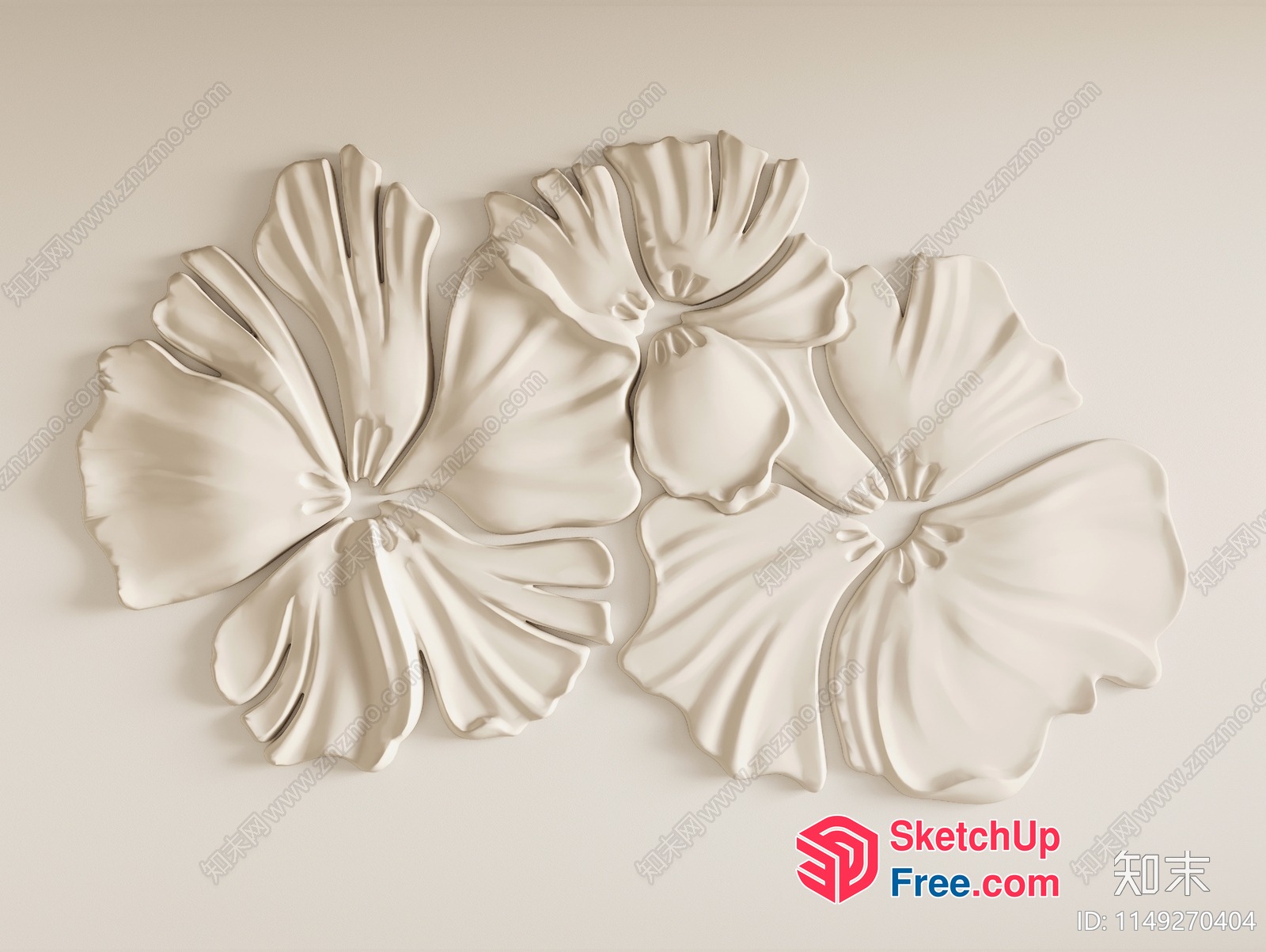 Elegant White Floral Decorations 3D SketchUp File