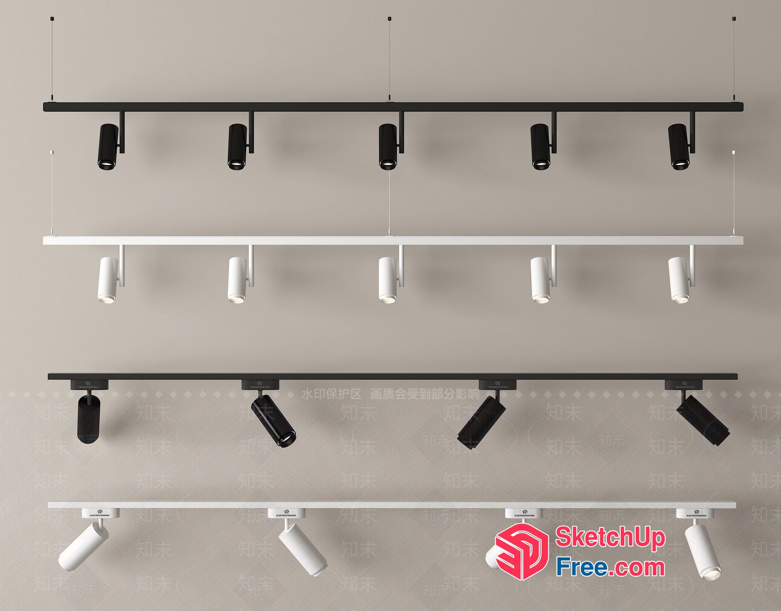 Modern Track Lighting System 3D SketchUp File