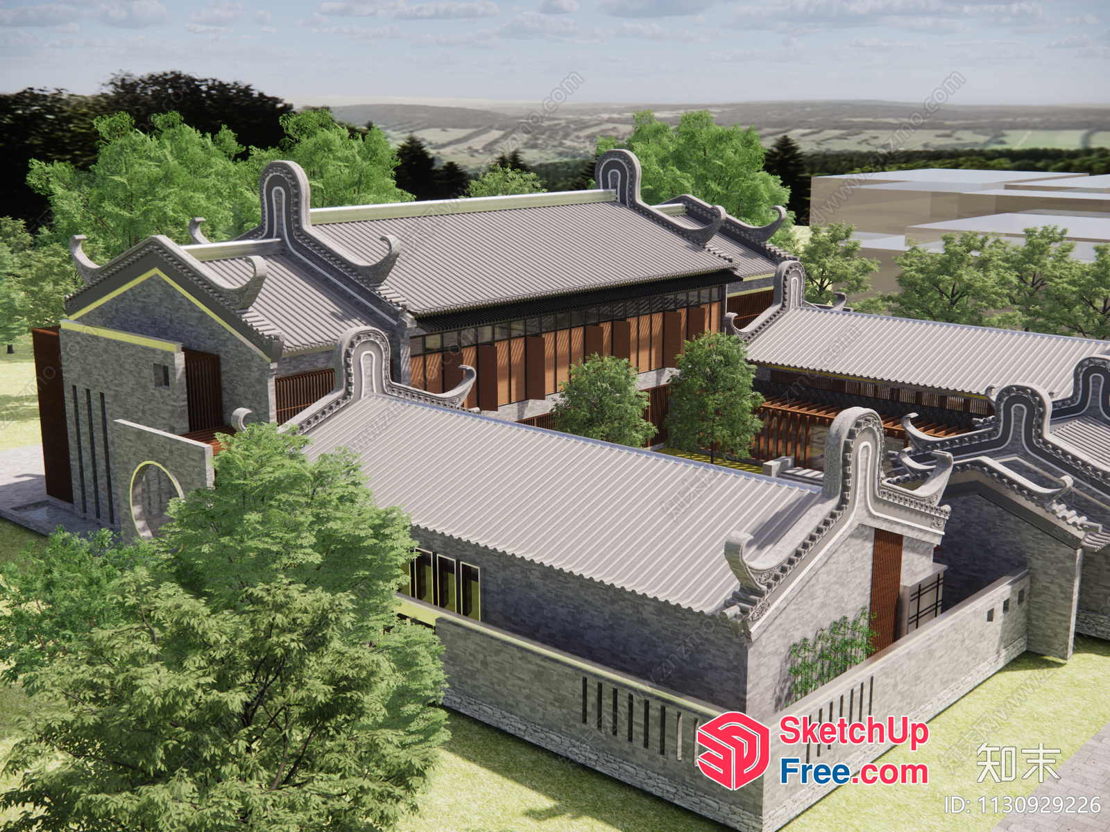 Traditional Chinese Villa 3D SketchUp File