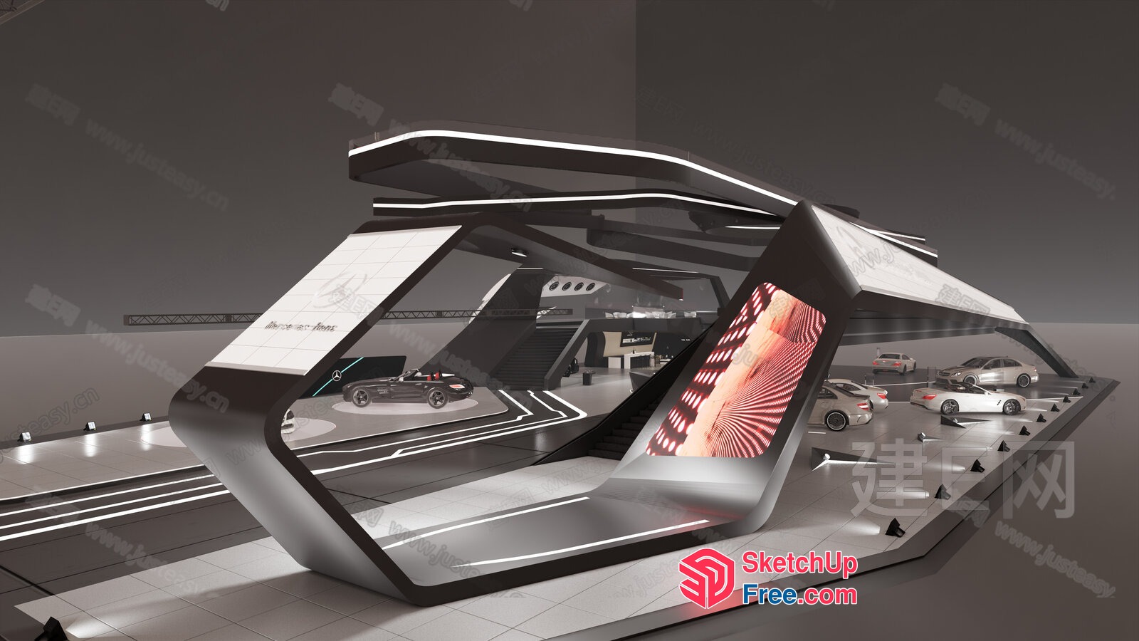Futuristic Car Display 3D SketchUp File