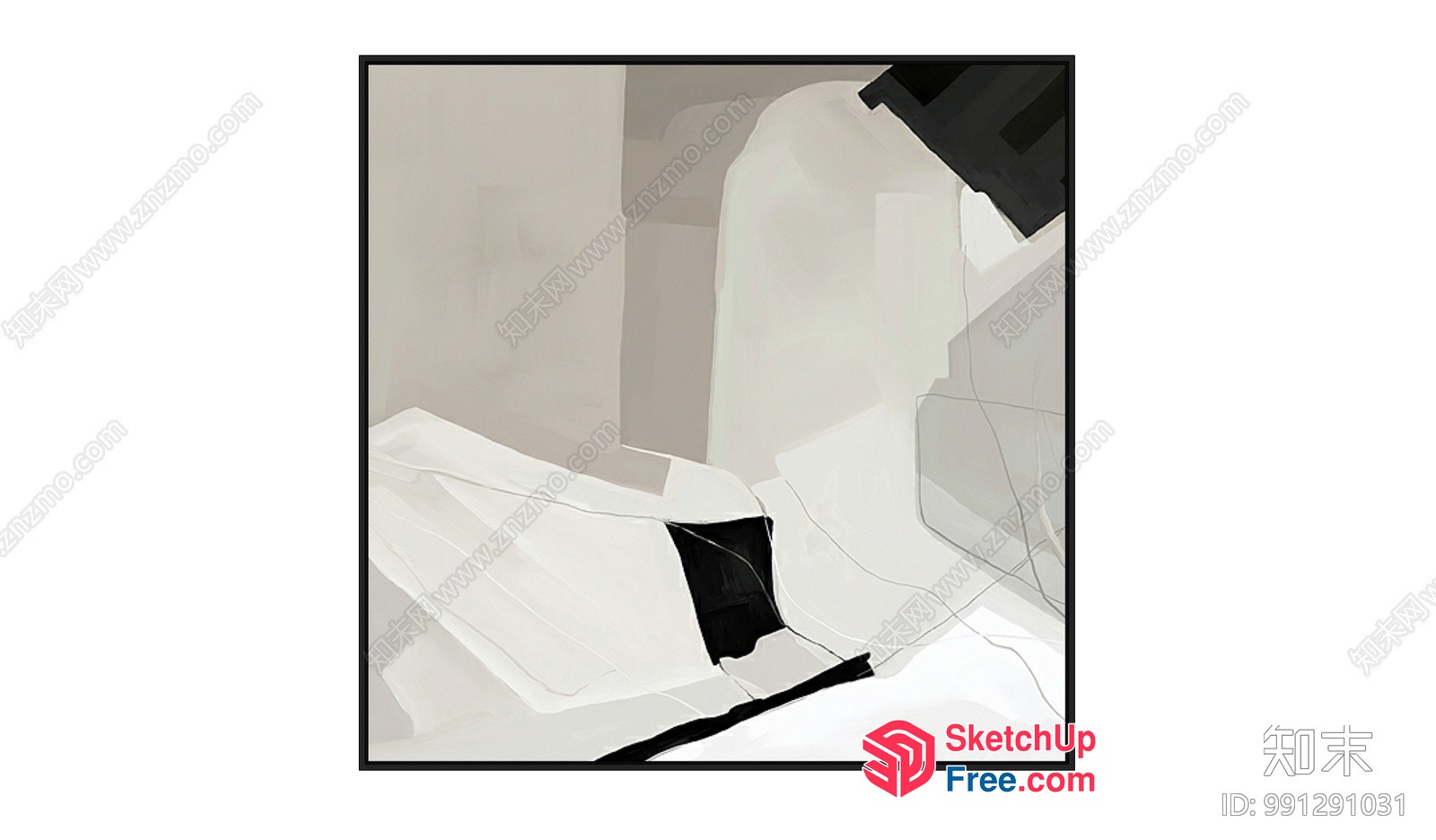 Minimalist Modern Black And White Staircase 3D SketchUp File