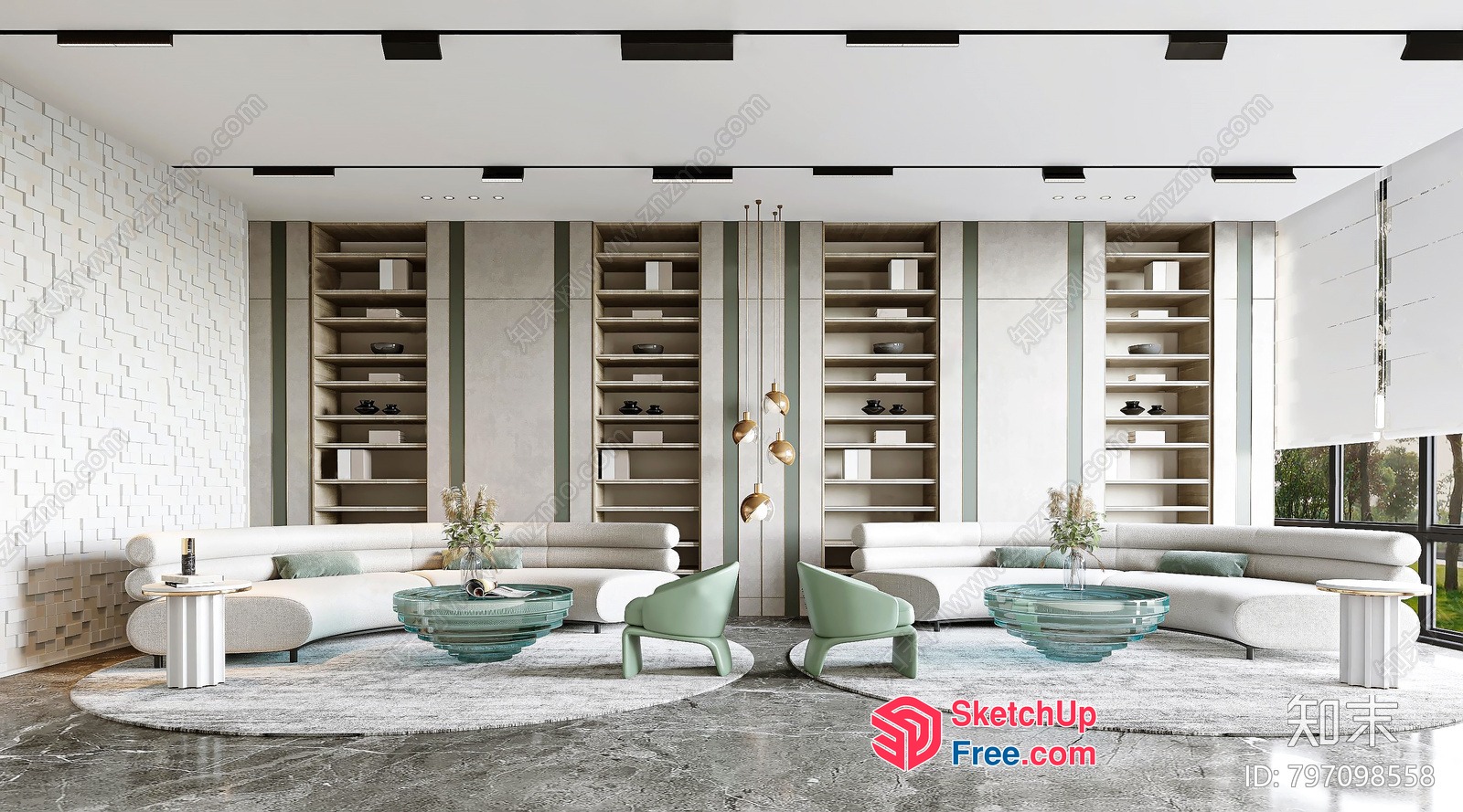 Elegant Modern Living Room Design 3D SketchUp File