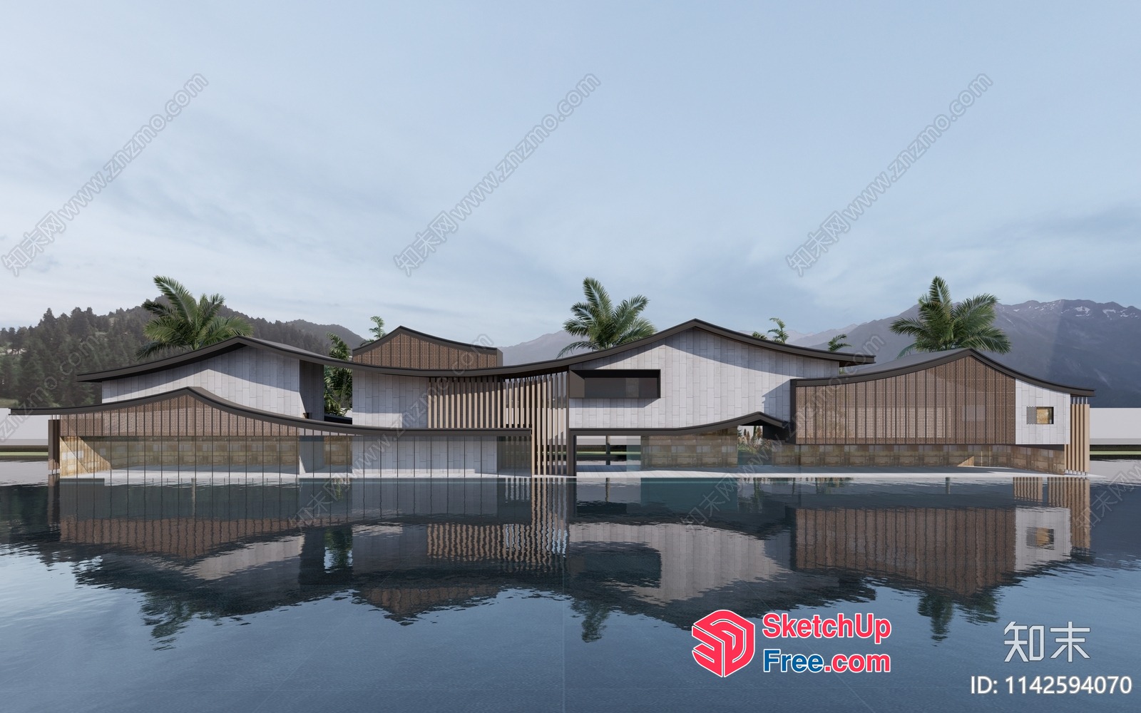 Luxurious Modern Villa Exterior 3D SketchUp File