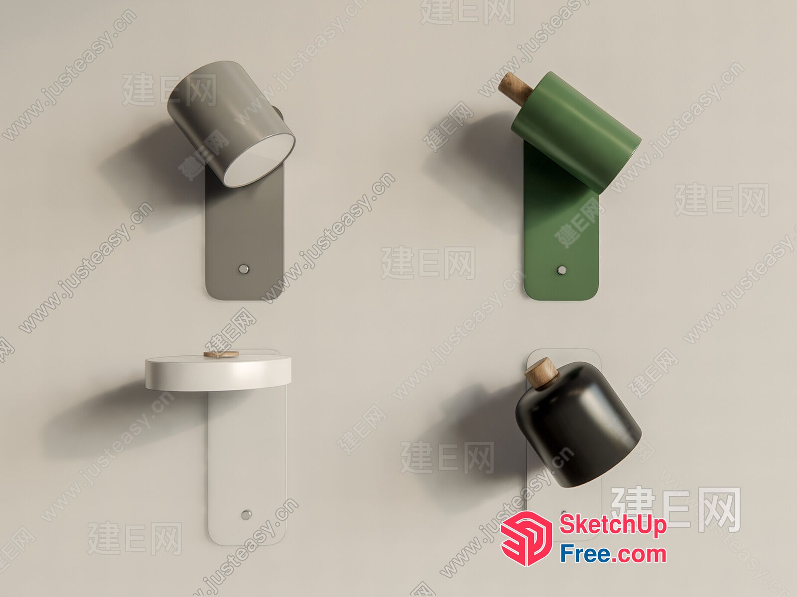 Modern Minimalist Wall Sconce And Light Fixture Set 3D SketchUp File