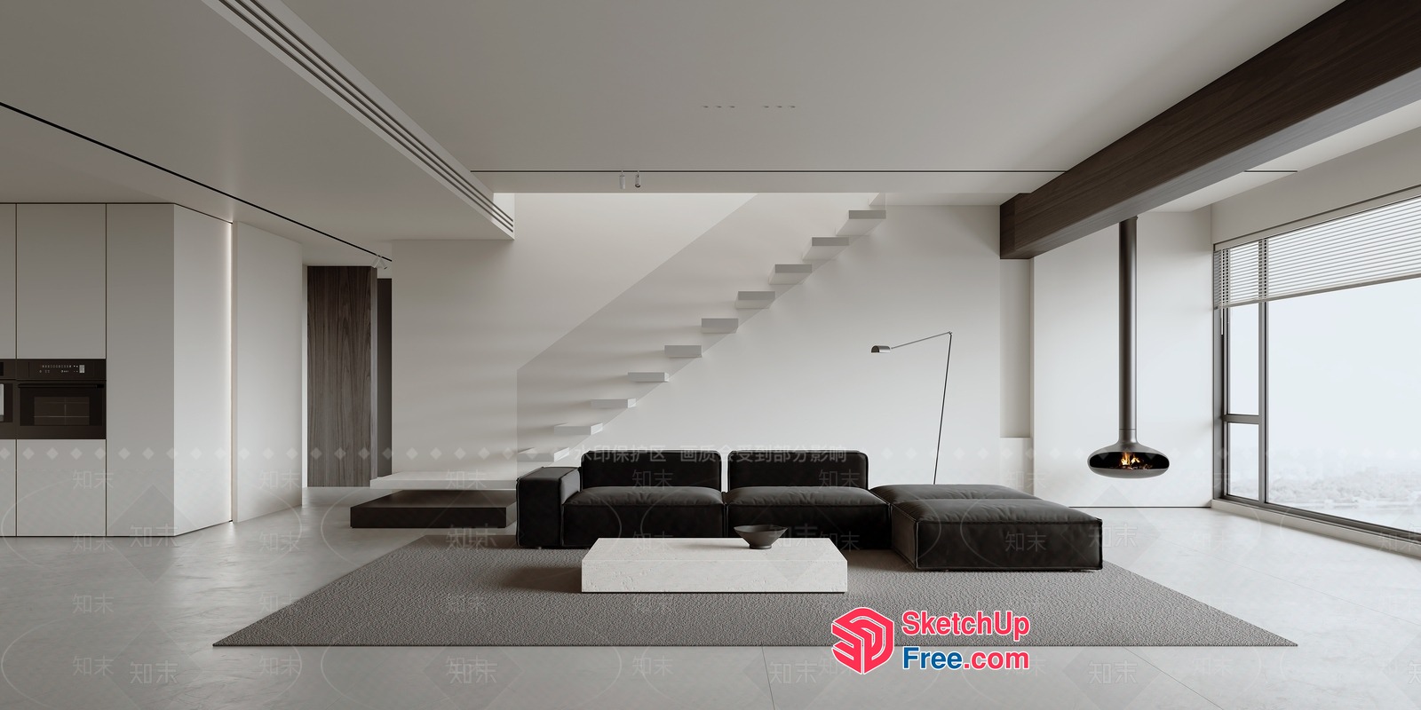 Minimalist Modern Living Room Design 3D SketchUp File