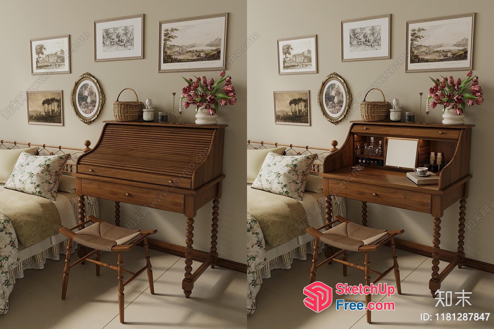 Classic European-Style Bedroom Furniture 3D SketchUp File