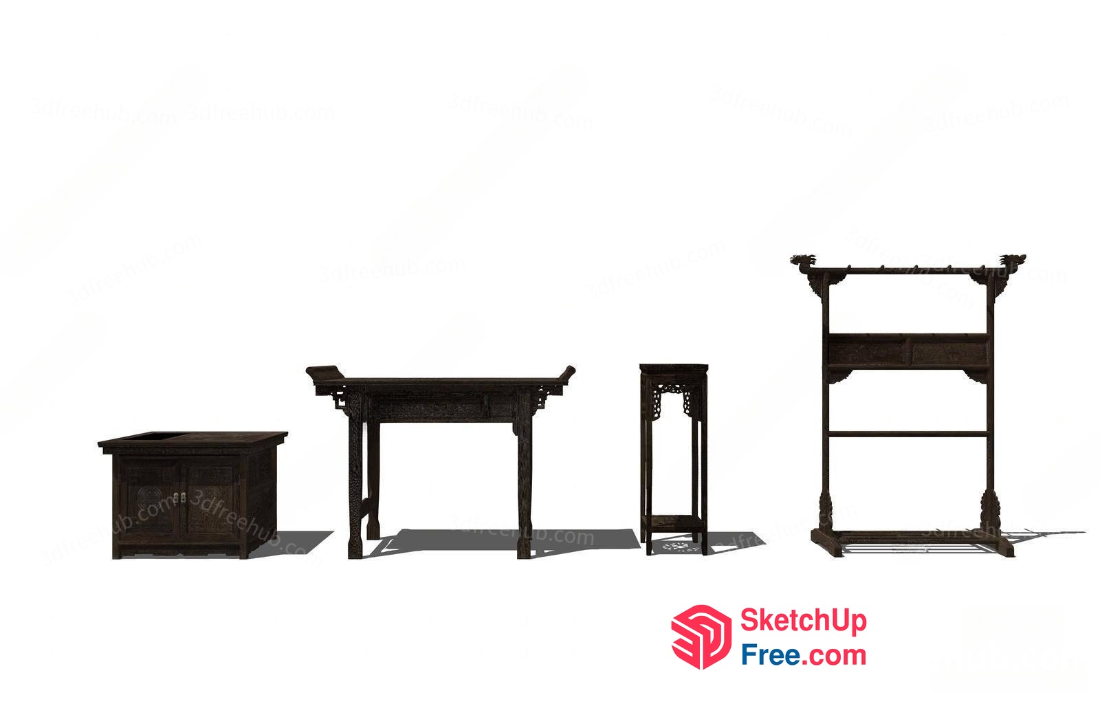 Traditional Asian Furniture Collection 3D SketchUp File