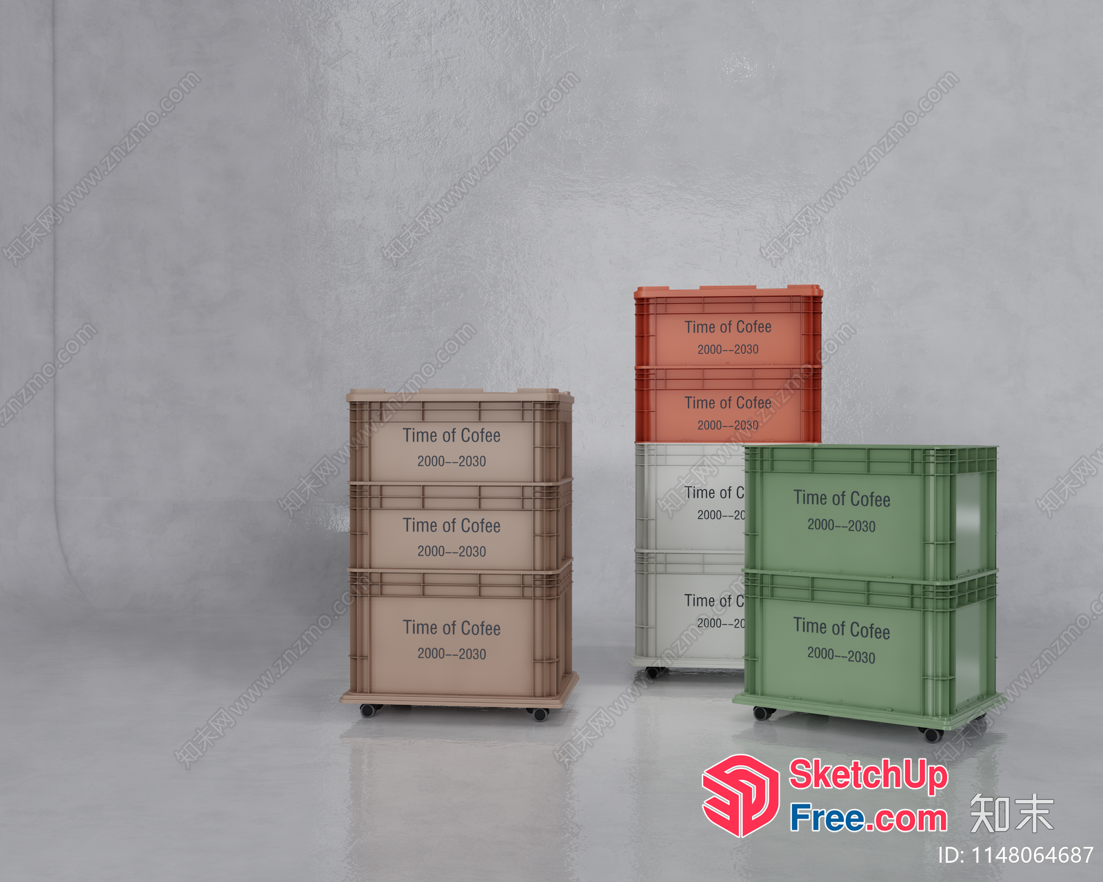Time Of Coffee Storage Containers 3D SketchUp File