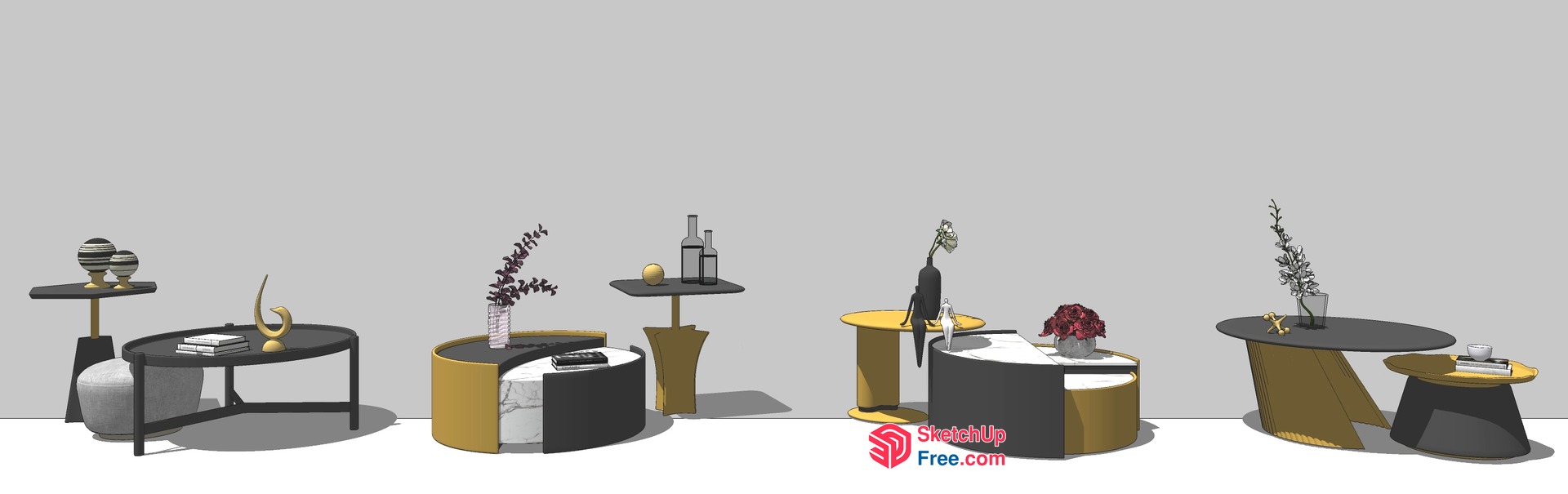 Modern Furniture Set With Minimalist Decor 3D SketchUp File