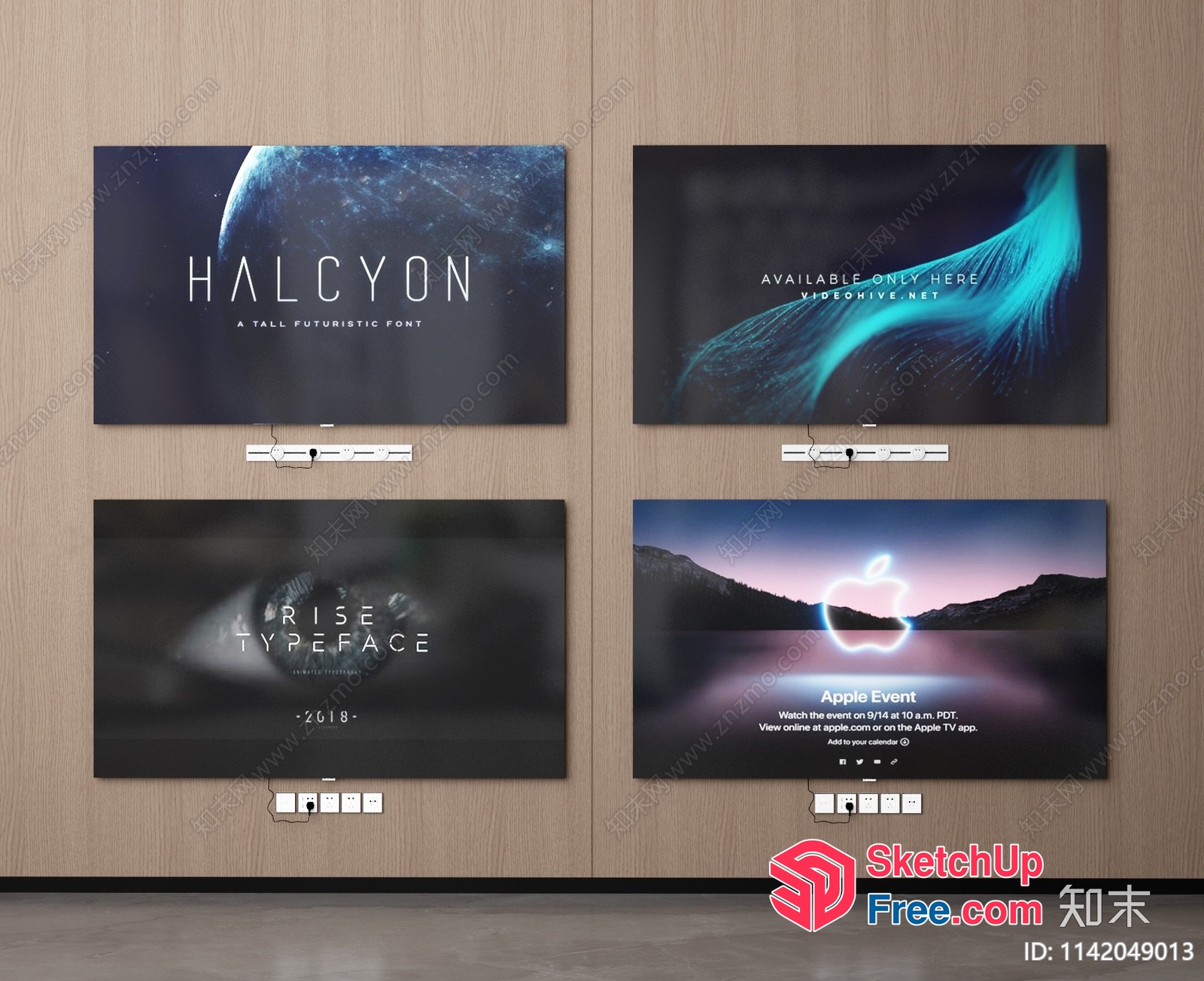Futuristic Display Of Apple Event Posters 3D SketchUp File