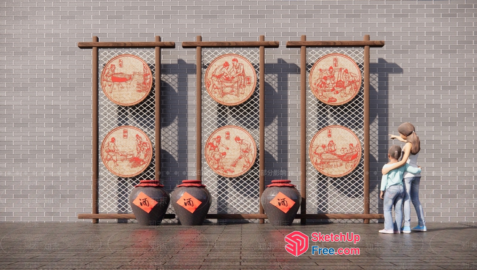Traditional Chinese Art Display 3D SketchUp File