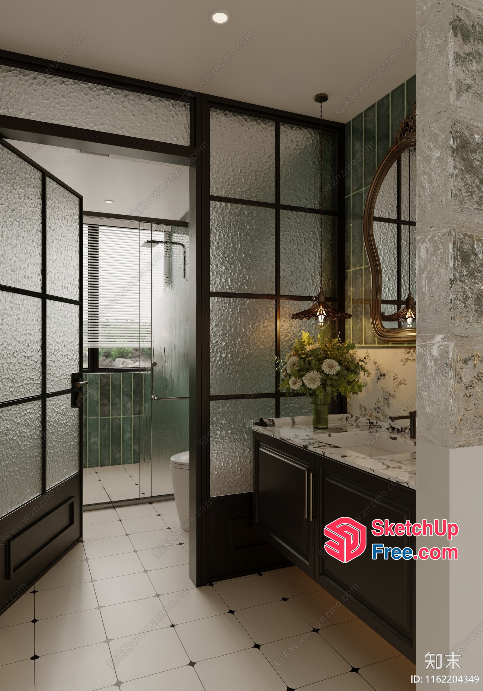 Elegant And Sophisticated Bathroom Decor 3D SketchUp File