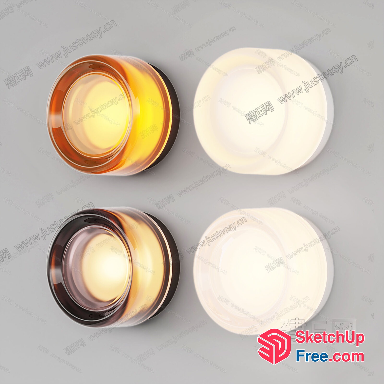 Glass Bricks And Modern Lamps 3D SketchUp File
