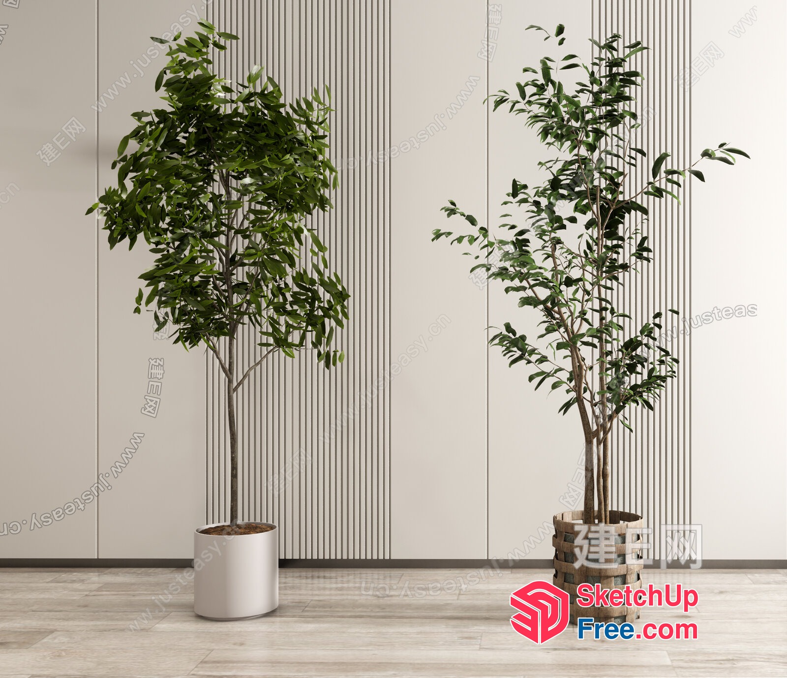 Potted Plants In A Modern Interior 3D SketchUp File