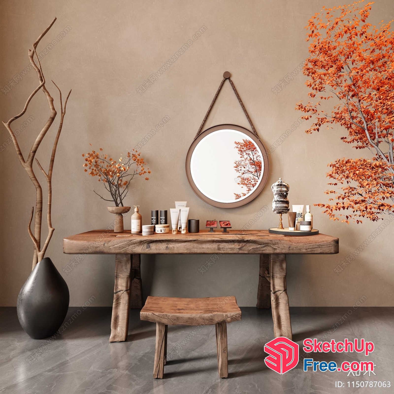 Elegant Wabi-Sabi Style Home Decor 3D SketchUp File