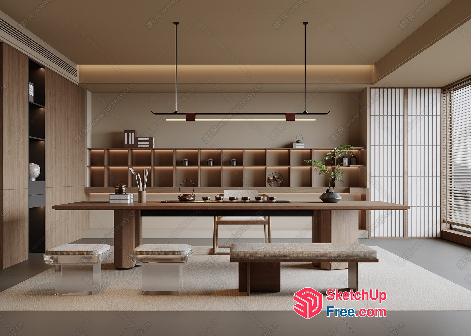 Minimalist Japanese Style Interior Design 3D SketchUp File