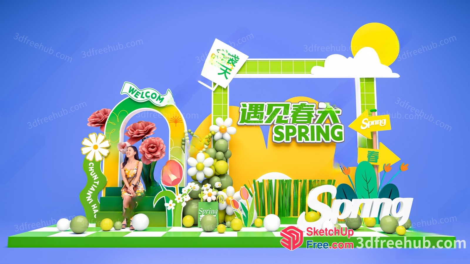Vibrant Spring Decorations 3D SketchUp File