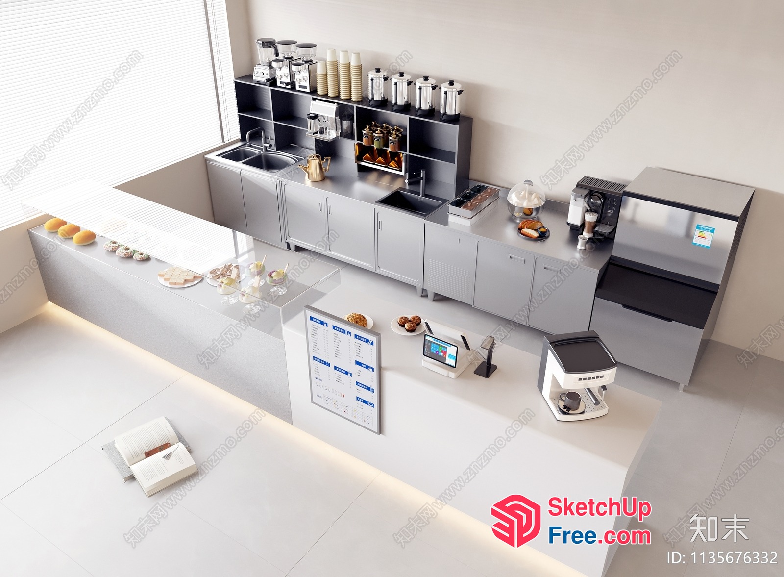 Modern Commercial Kitchen Interior 3D SketchUp File