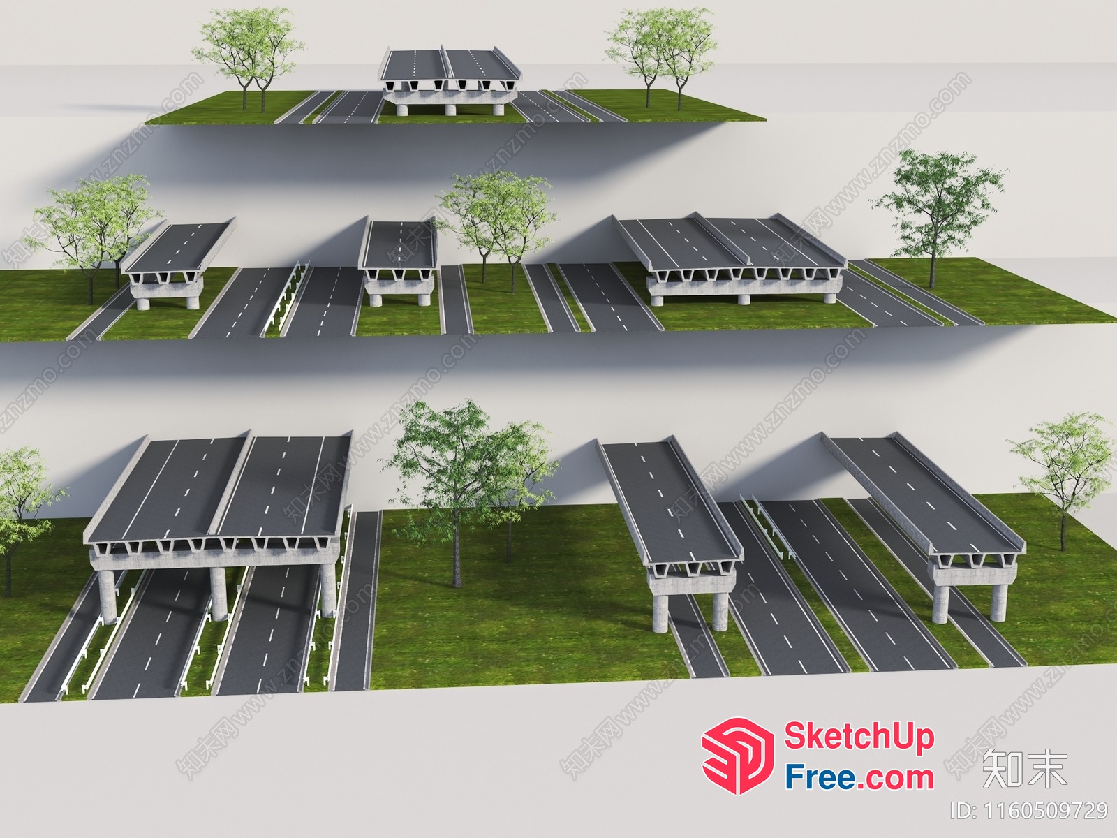 3D Model Of A Highway Overpass 3D SketchUp File