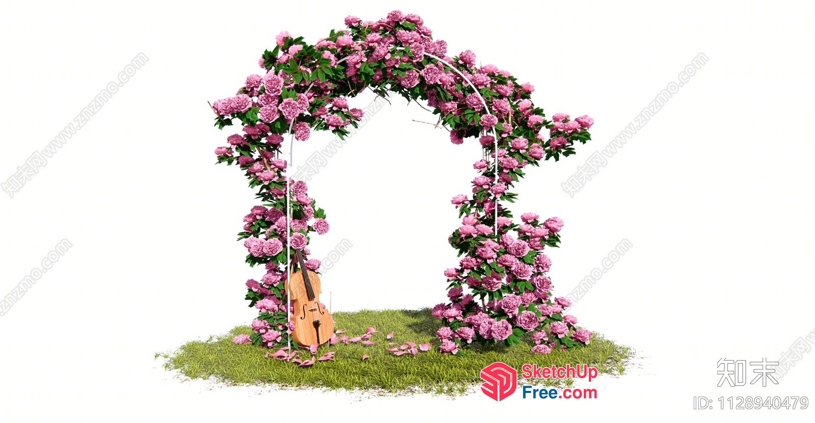 Elegant Floral Archway With Cello 3D SketchUp File